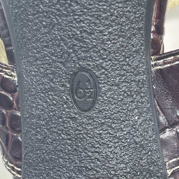 AK Anne Klein Sandals Womens 6.5M iflex Akberlynn Brown Embossed Leather Shoes - Picture 10 of 14